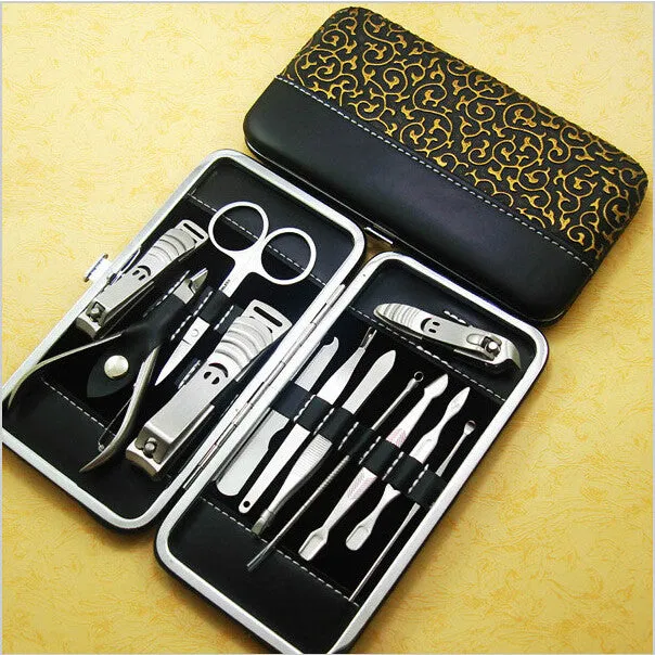 Nail tools sets 12 in 1 Hi-Q nail clippers nail kits pedicure tools stainless steelmanicure set