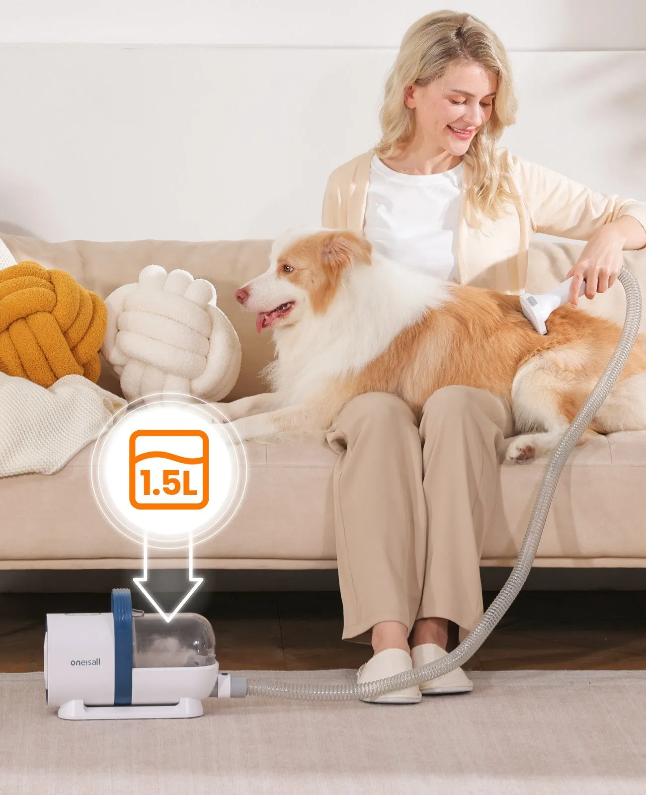 Oneisall LM2 Pet Grooming Vacuum & Nail Grinder Head & Paw Trimmer Replacement Set