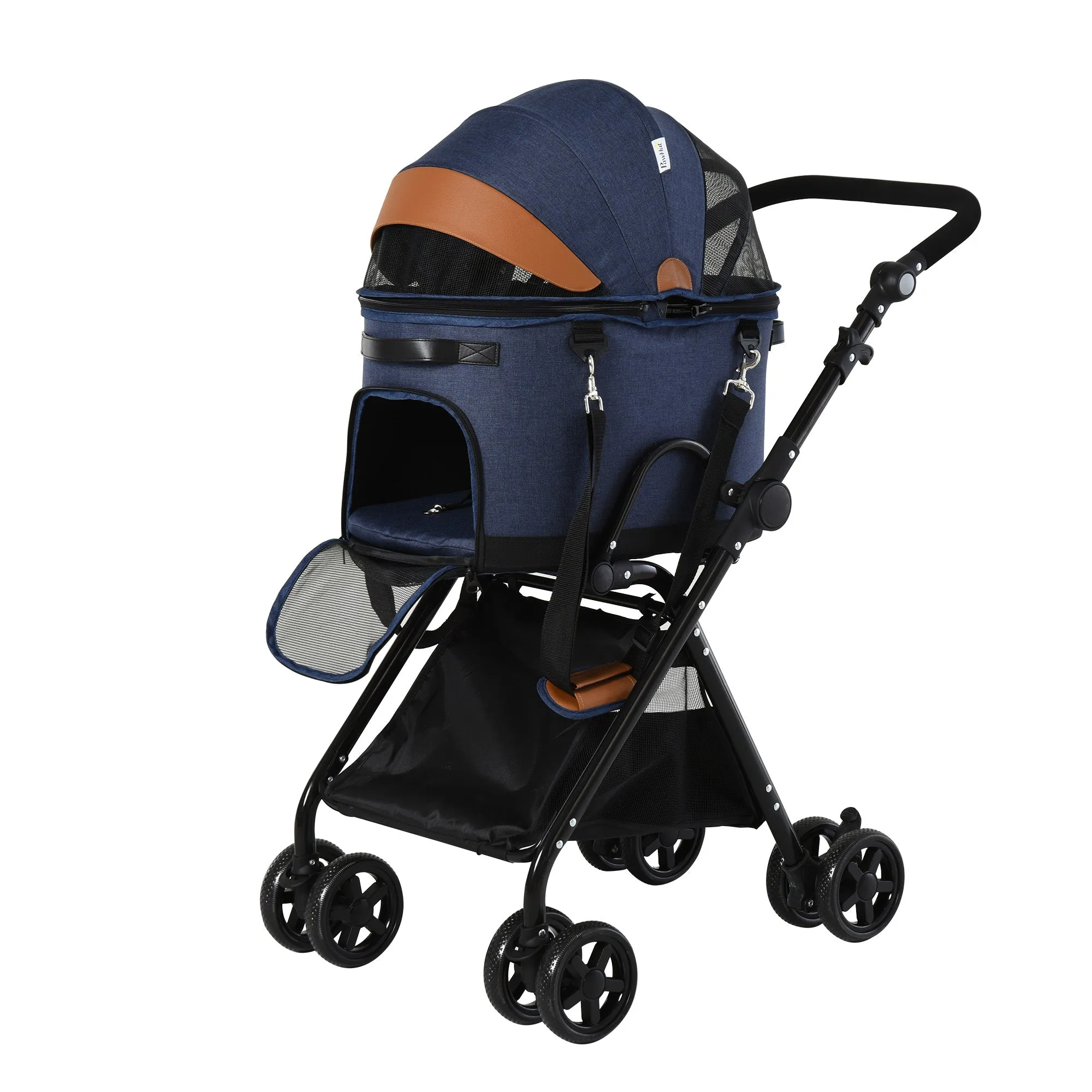 Oxford Cloth 2-in-1 Convertible Pet Stroller Blue/Orange