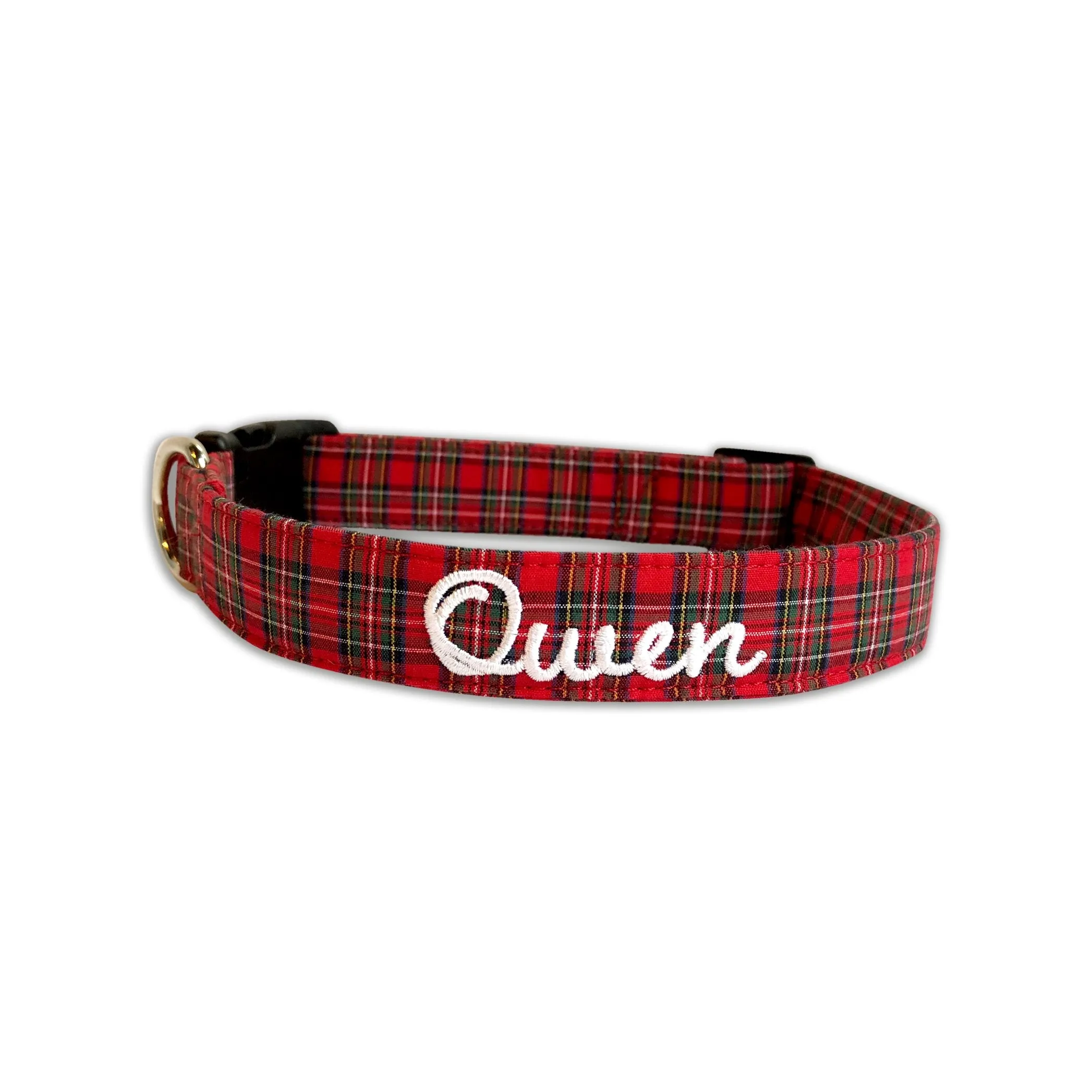 Personalized Dog Collar | Christmas Tartan Plaid Collar | Duke and Fox®