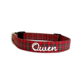 Personalized Dog Collar | Christmas Tartan Plaid Collar | Duke and Fox®