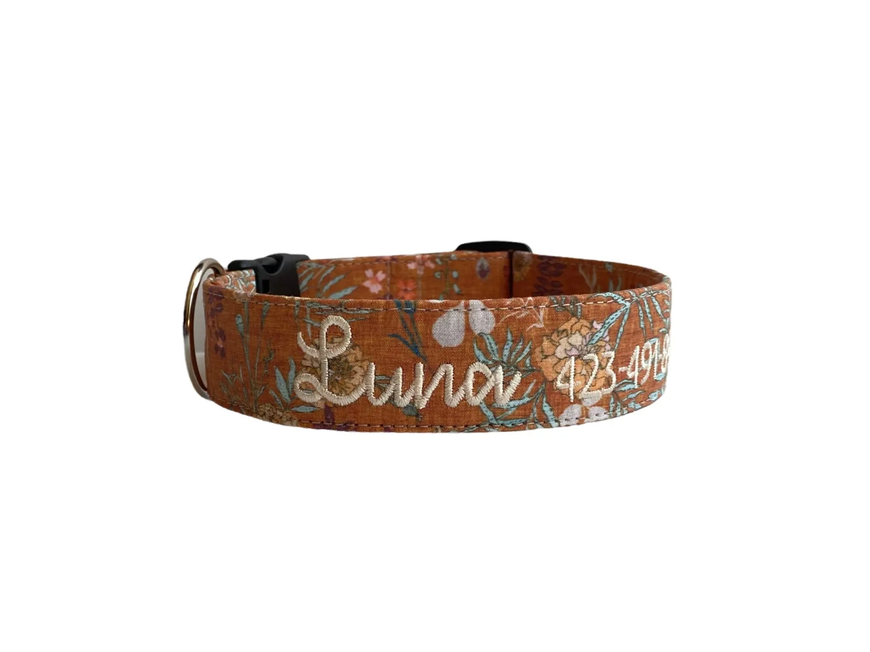Personalized Dog Collar | Fall Rustic Floral Dog Collar | Duke & Fox®