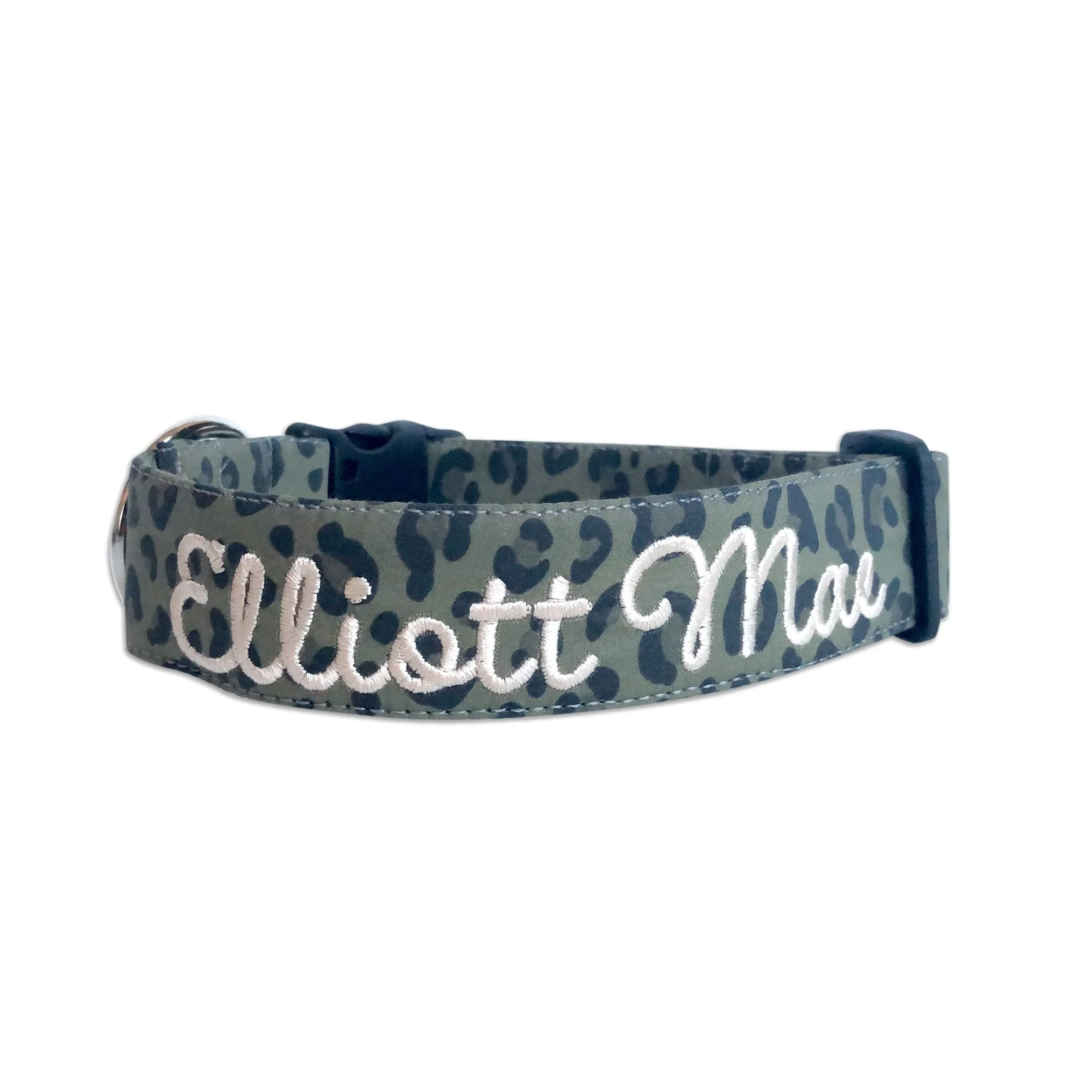 Personalized Dog Collar | Olive Leopard Collar | Duke & Fox®
