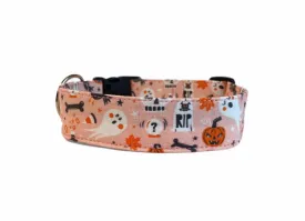 Personalized Dog Collar | Pink Ghosts Halloween Dog Collar | Duke & Fox