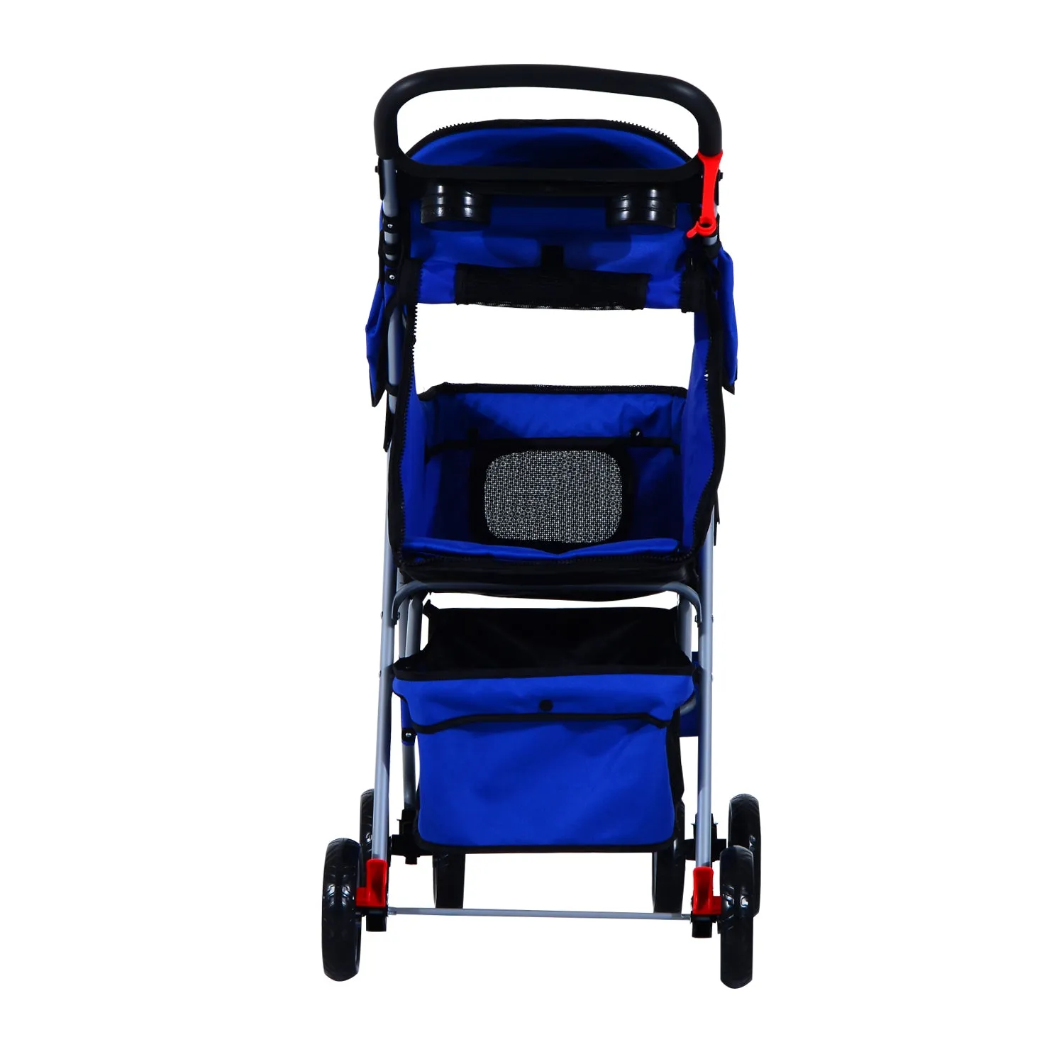 Pet Blue Stroller W/ 4 Wheels