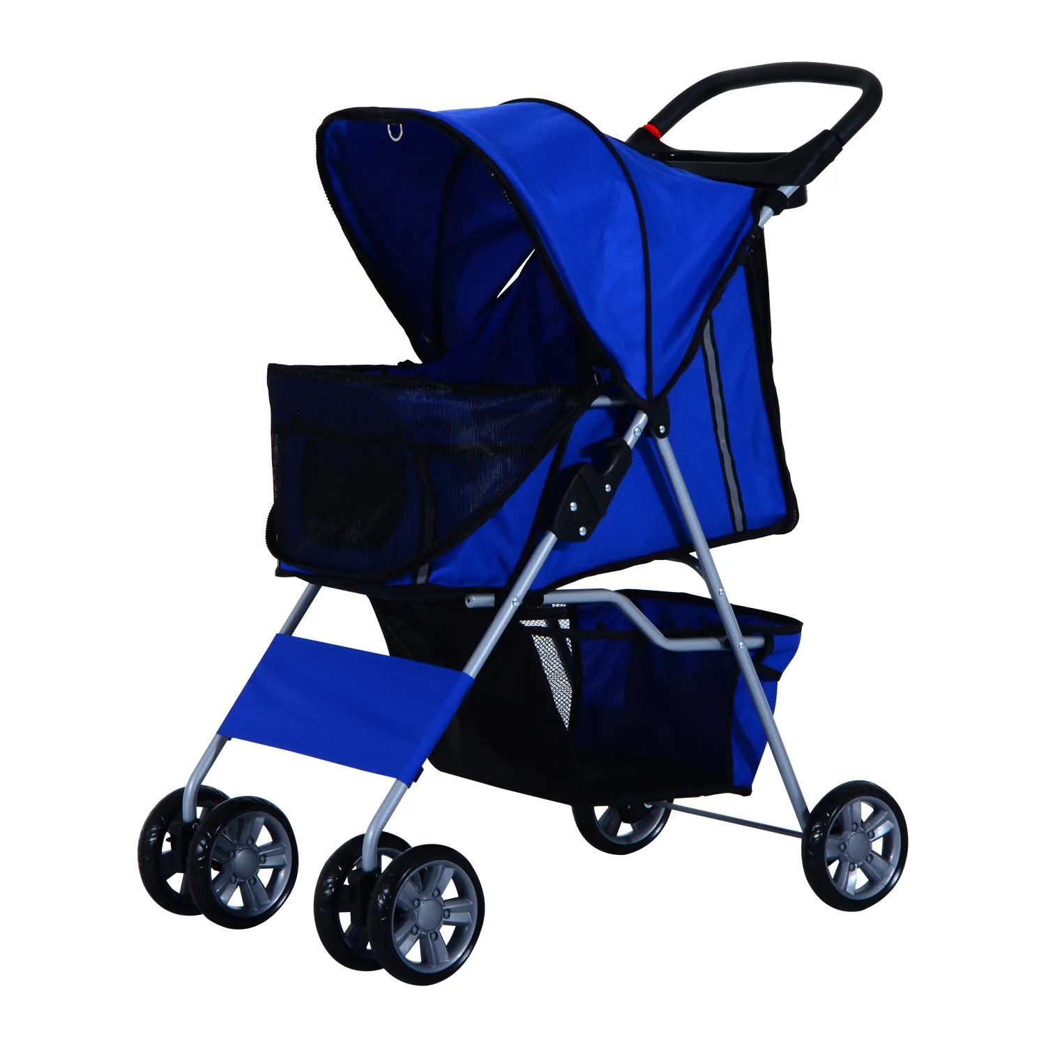 Pet Blue Stroller W/ 4 Wheels