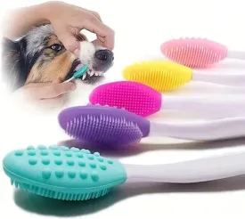 Pet Dental Cleaning Toothbrush Set, 5 Pack, Soft Silicone Bristles, Multi-Color