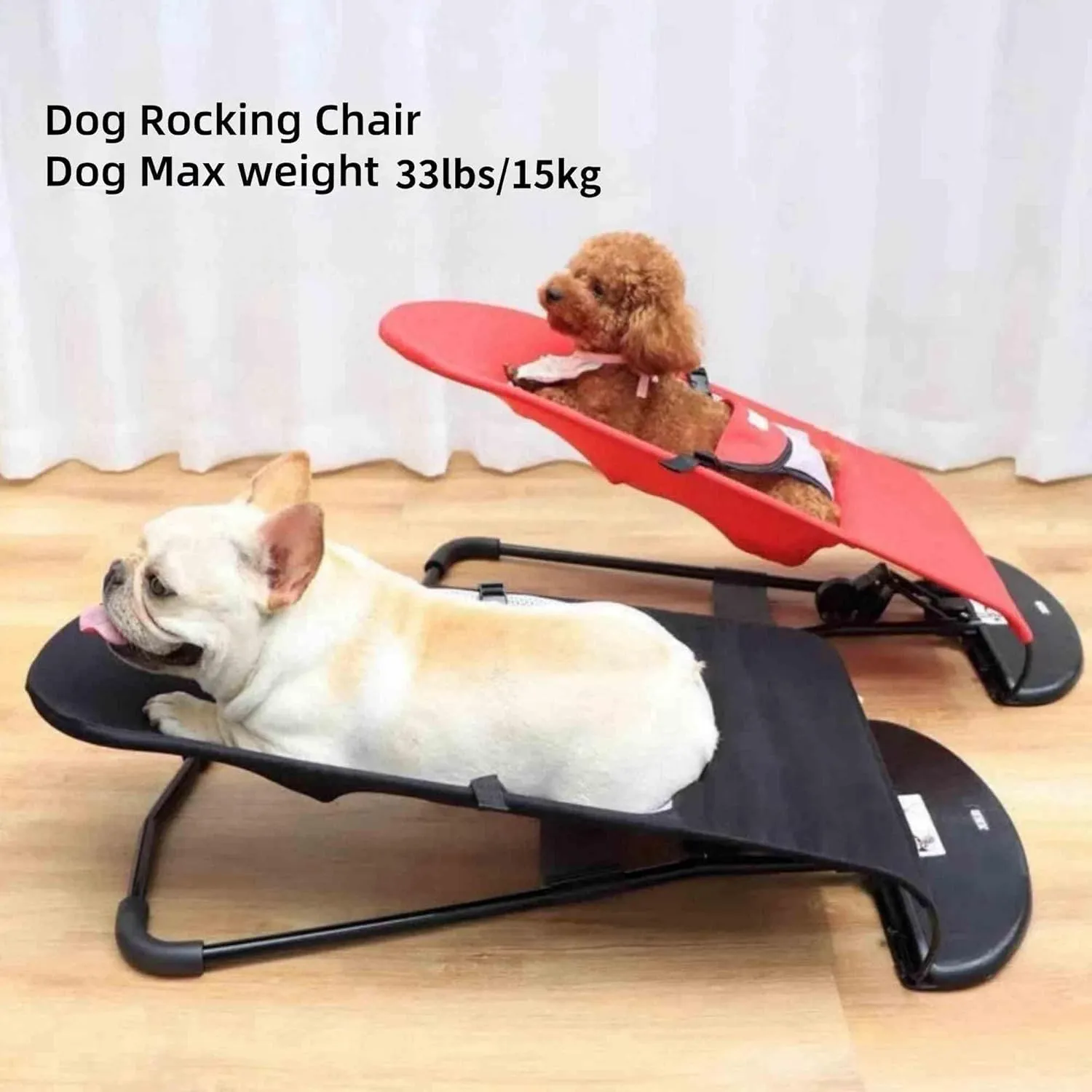 Pet Dog Rocking Chair Cat Rocking Chair, Pet Dog Rocker Bed Chair, Indoor Lounge, Adjustable and Portable Foldable, max Weight 33lb, French Bulldogs, Corgis, Mini Schnauzer