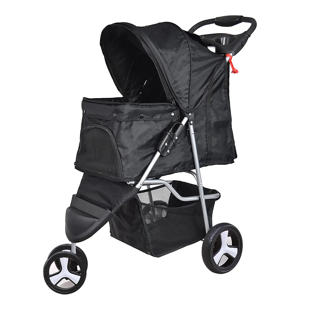 Pet Stroller 3 Wheels Dog Cat Cage Puppy Pushchair Travel Walk Carrier Pram