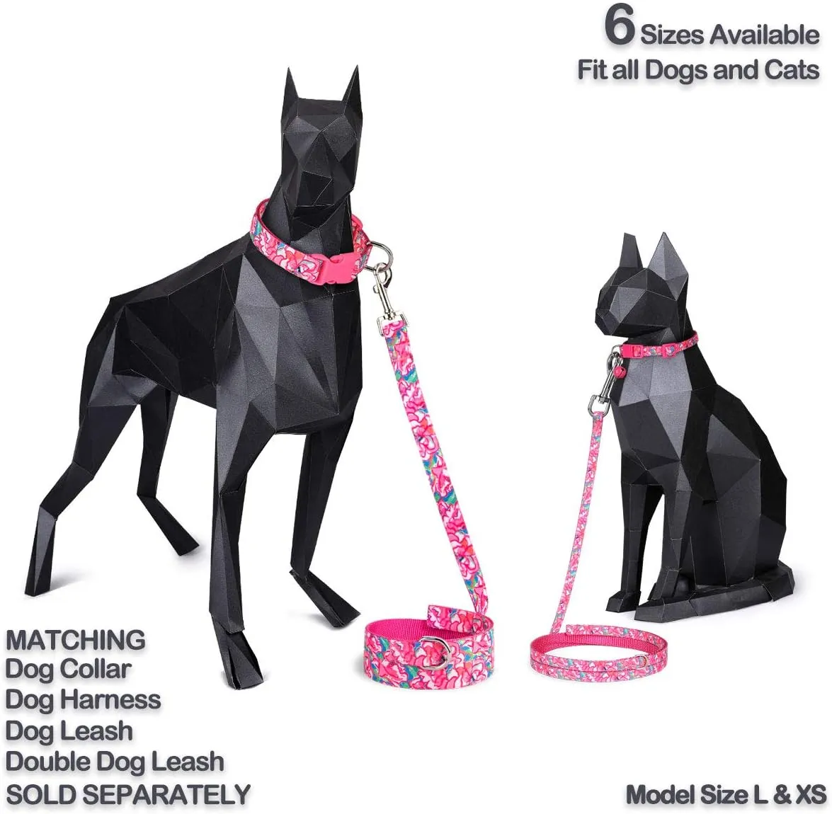 Pet Supplies, Designer Collection Cat Collar, XXS, Pink, Aloha Hawaii Pattern, Safety Breakaway Buckle, Built-in Bell, Suitable for Small, Medium, Large Dogs and Cats