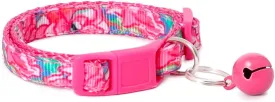 Pet Supplies, Designer Collection Cat Collar, XXS, Pink, Aloha Hawaii Pattern, Safety Breakaway Buckle, Built-in Bell, Suitable for Small, Medium, Large Dogs and Cats