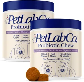 PetLab Co. Probiotics for Dogs, Support Gut Health, Occasional Diarrhea, Digestive Health & Seasonal Allergies - Pork Flavor - 30 Soft Chews - Packaging May Vary (Value 2-Pack)