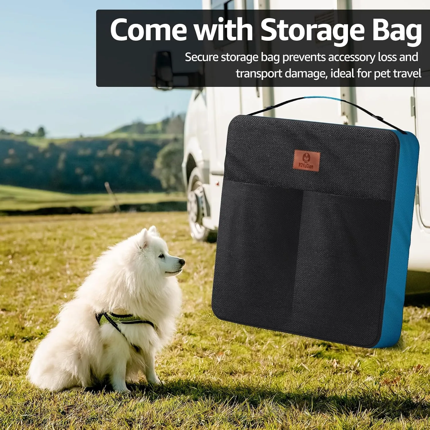 PJYuCien Dog Playpen Plus Storage Bag32" H 8 Panels Puppy Pen with Square Bottom & Top Cover,Heavy Duty Dog Fence for Camping