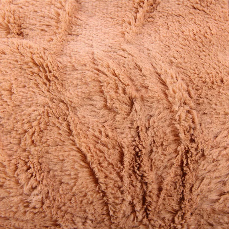 Super Soft Dog Bed Mat Cushion Tufted Fleece Dog Floor Mat Pad Sandy Brown
