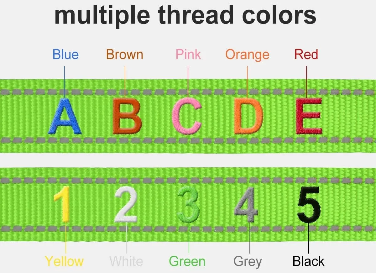 Taglory Personalized Dog Collars, Embroidered Reflective Collar with Name and Phone Number, Adjustable, Nylon Material, for Medium Dogs, Green
