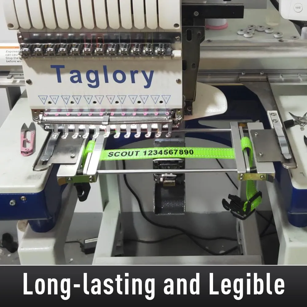 Taglory Personalized Dog Collars, Embroidered Reflective Collar with Name and Phone Number, Adjustable, Nylon Material, for Medium Dogs, Green