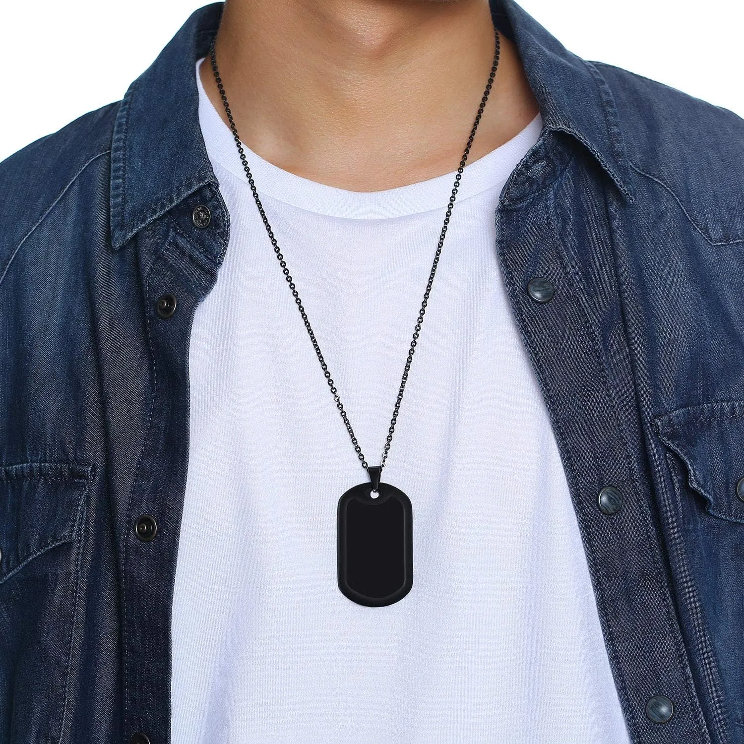 VNOX Medical Alert ID Necklace Custom Engraving Emergency Medical Alert Dog Tag Keychain Pendent Necklace for Men Women