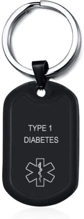VNOX Medical Alert ID Necklace Custom Engraving Emergency Medical Alert Dog Tag Keychain Pendent Necklace for Men Women