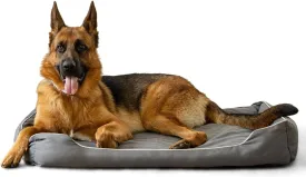 Waterproof Dog Mats for Large Medium Dogs,Outdoor Orthopedic Foam Dog Bed with 900D Oxford Fabric Surface,Dog Bed for Crate with Removable Washable and Machine Cover,35"x23",Grey