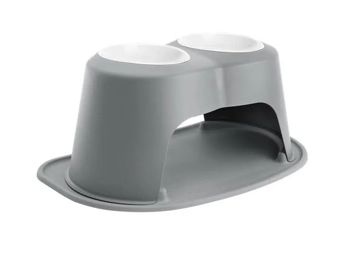WeatherTech Double High Pet Feeding System - 12" with 64 oz Poly Bowls