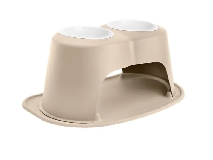 WeatherTech Double High Pet Feeding System - 12" with 64 oz Poly Bowls