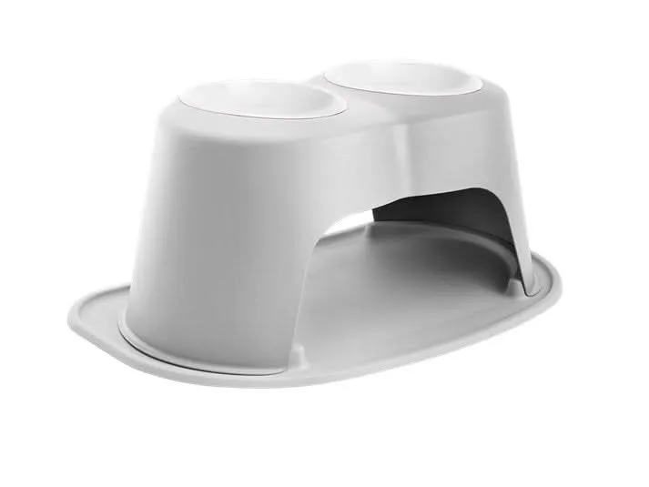 WeatherTech Double High Pet Feeding System - 12" with 64 oz Poly Bowls