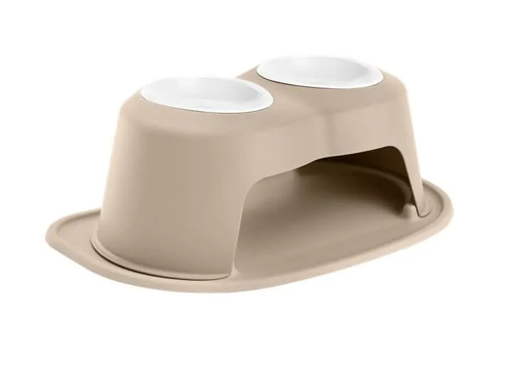 WeatherTech Double High Pet Feeding System - 8" with 32 oz Poly Bowls