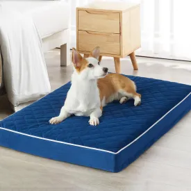 WNPETHOME Orthopedic Dog Beds for Medium Dogs, LargeDog Bed with Removable Washable Cover & Anti-Slip Bottom, Multi-Needle Quilting XL Pet Bed (Blue), L (36x27x3)