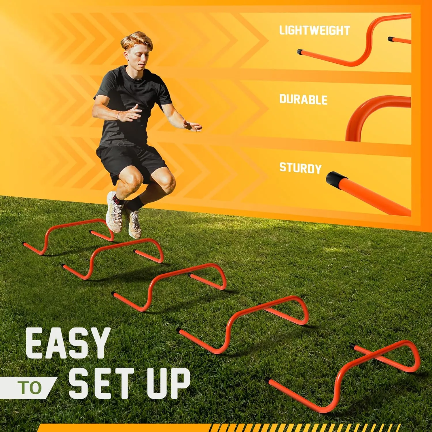 Yes4All Agility Speed Training Agility Hurdles for Athletes - 5 Pack - Speed and Agility Training Equipment for Soccer Basketball Football Hurdle Training