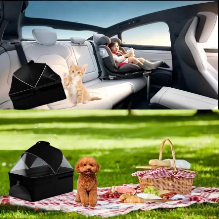ZUN 2 in 1 Folding Dog Stroller, Pet Folding Stroller, 4 Wheels Dog/Cat Puppy Stroller w/Removable W2641P197801
